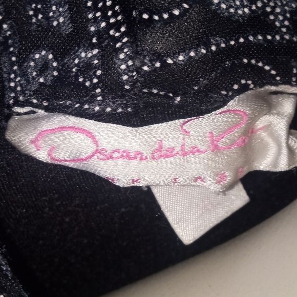 Oscar De La Rente Vintage Pink Label Black Velvet Robe Large - Picture 2 of 3